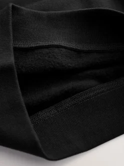 Zwart - Schoolsweater met ronde hals (3-17jr)