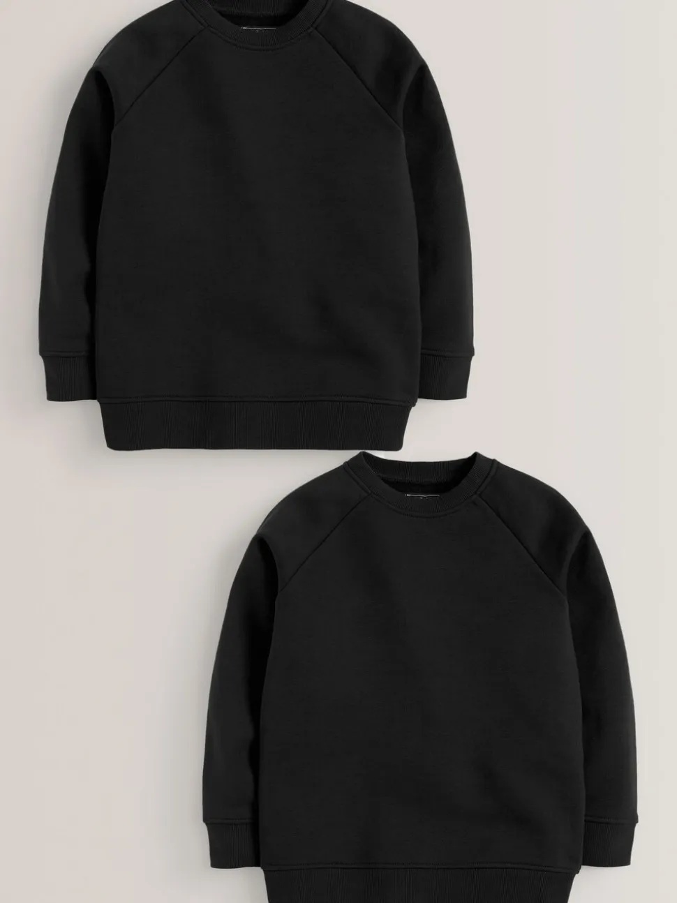 Zwart - Schoolsweater met ronde hals (3-16jr)