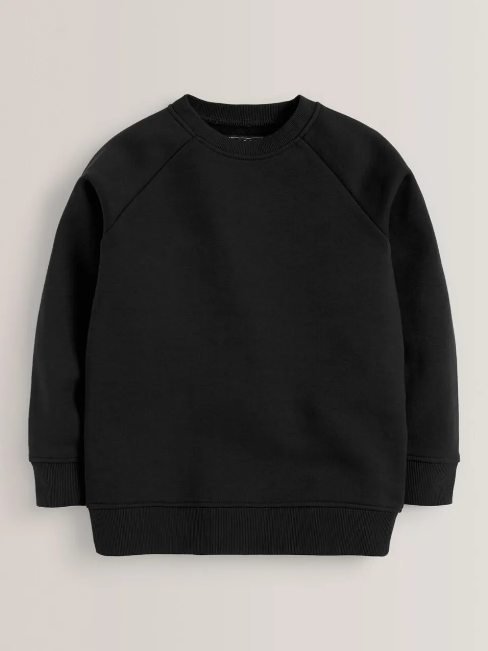 Zwart - Schoolsweater met ronde hals (3-16jr)