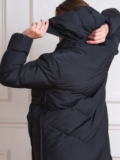 Zwart - Seraphine 3-In-1 Lange Chevron Puffer zwangerschapsjas