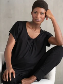 Zwart - Seraphine Maternity & Nursing Loungewear Pyjamas 2 Piece Set