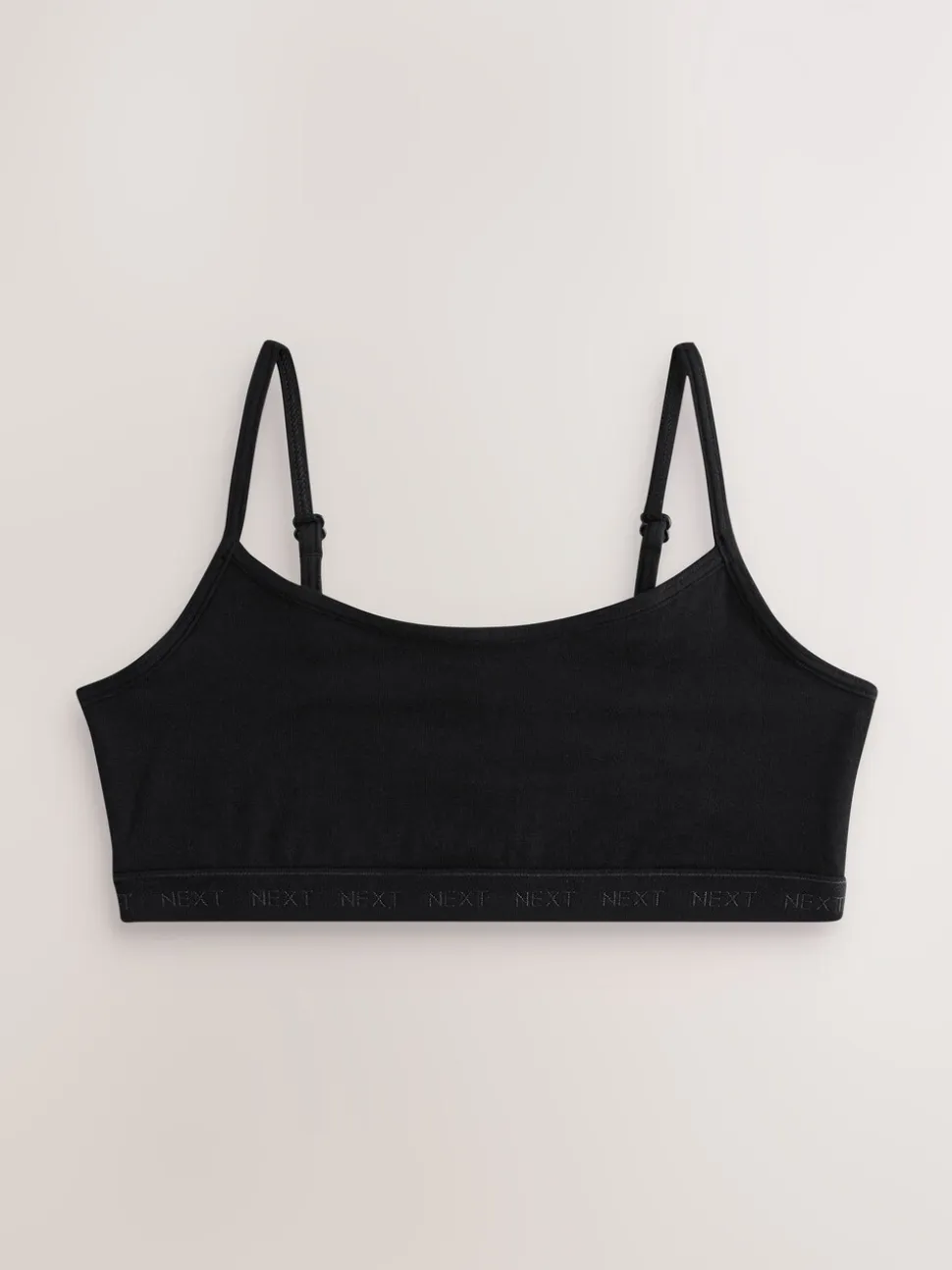Zwart - Set van 3 crop tops met bandjes (5 - 16 jr)