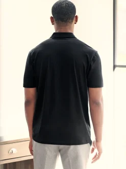 Zwart - Set van 3 jersey poloshirts met korte mouwen