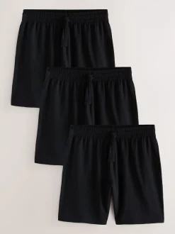 Zwart - Set van 3 jersey pyjamashorts