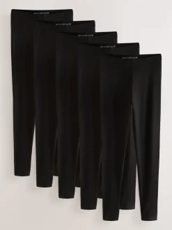 Zwart - Set van 5 lange leggings