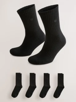 Zwart - Set van 4 paar verzachte sportsokken