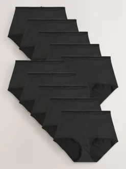 Zwart - Set van 10 slipjes van microvezels