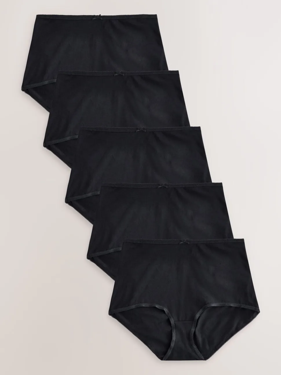 Zwart - Set van 5 slips met hoog katoengehalte