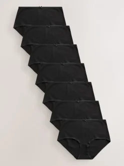 Zwart - Set van 7 slips met hoog katoengehalte