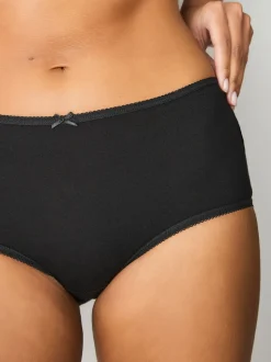 Zwart - Set van 7 slips met hoog katoengehalte