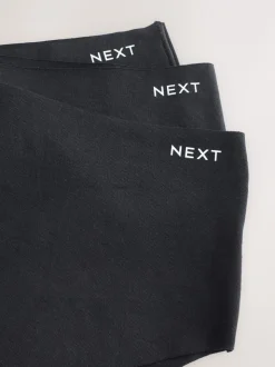 Zwart - Set van 3 slips van katoenmix zonder VPL