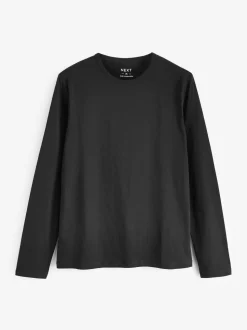 Zwart - Set van 5 T-shirts met lange mouwen en laagjes