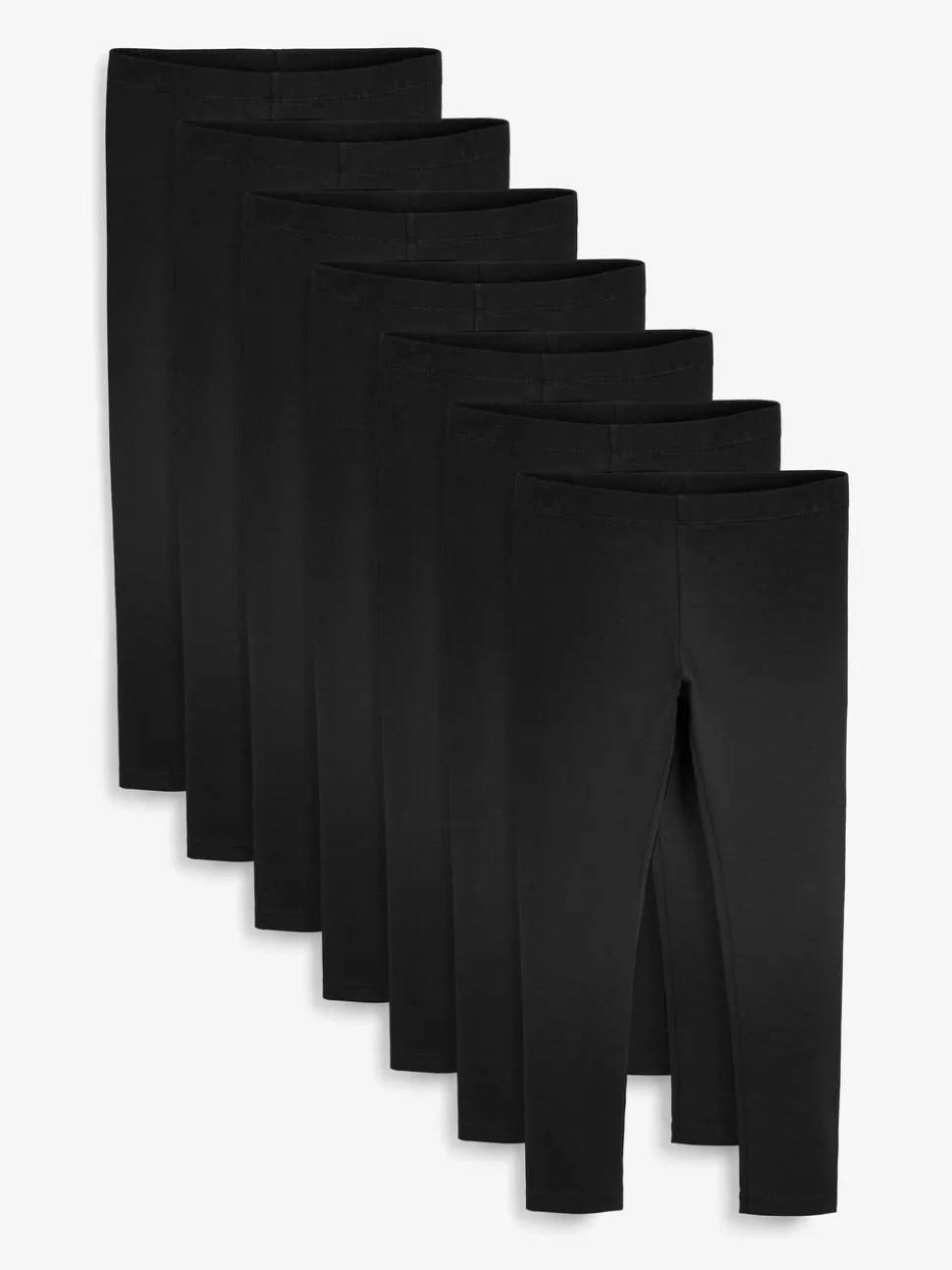 Zwart - Set van 7schoolleggings (3-16jaar)