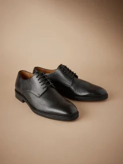 Zwart - Signature - Derby-schoenen met leren zool
