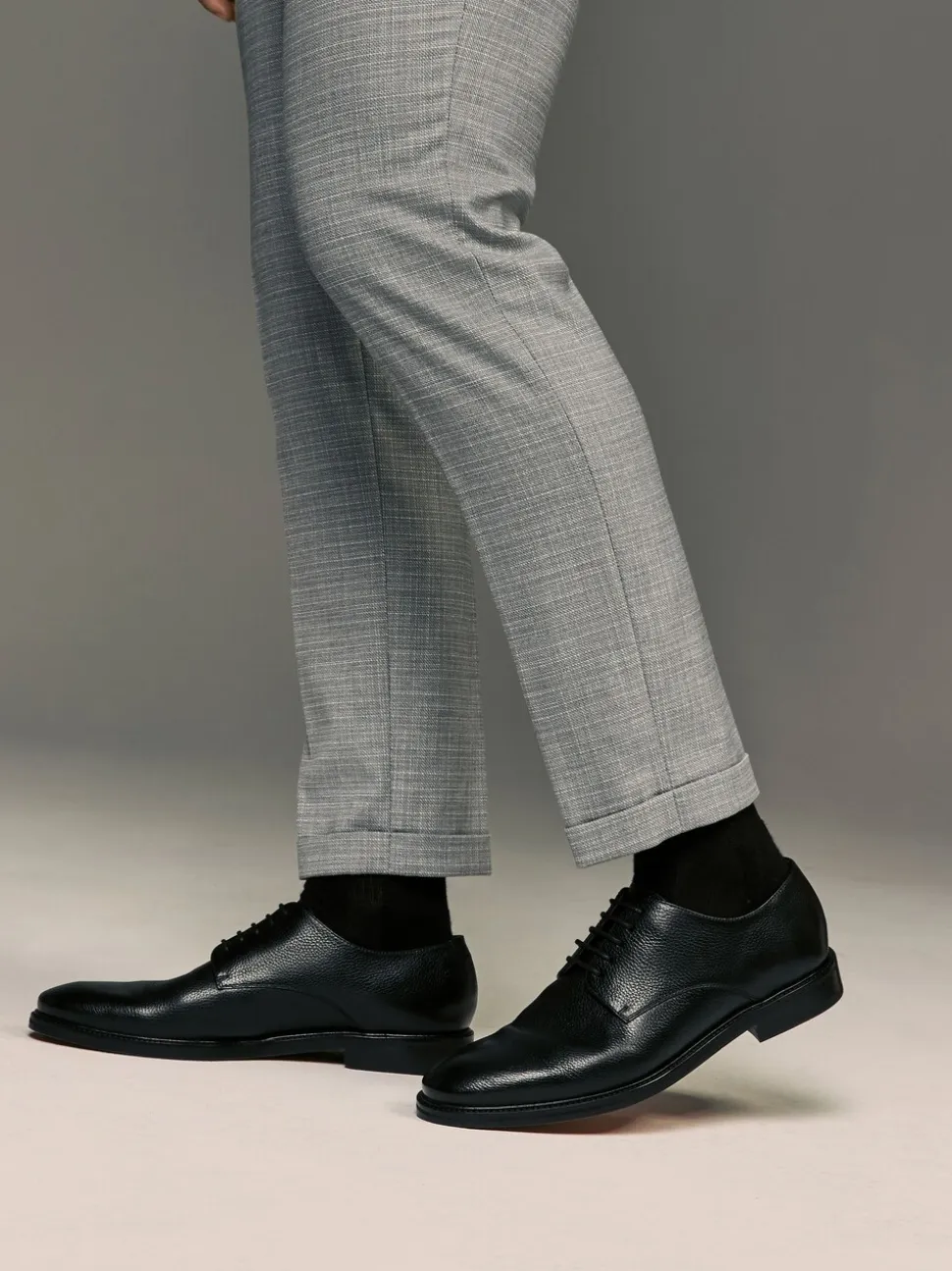 Zwart - Signature - Derby-schoenen met leren zool
