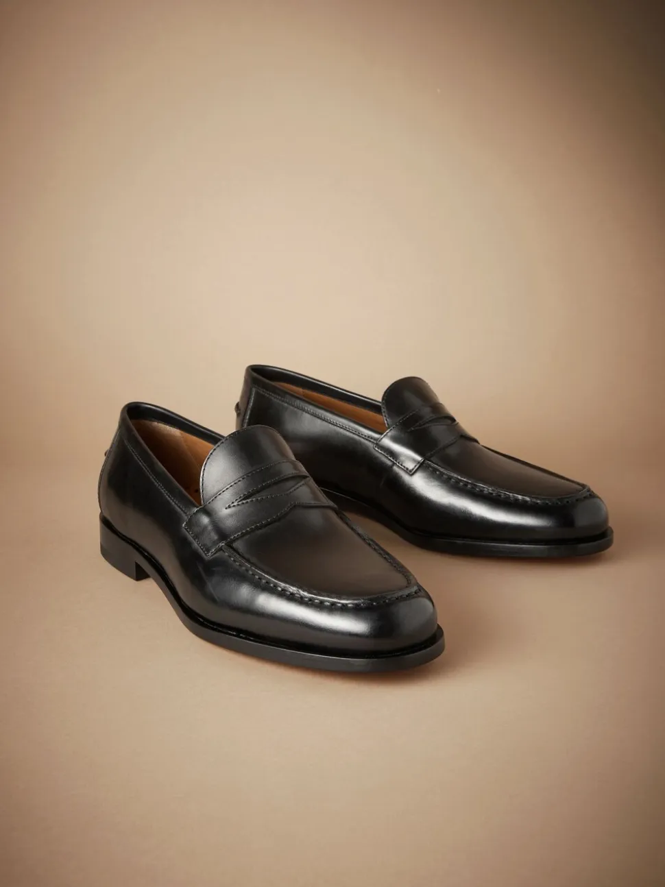 Zwart - Signature - Italiaanse penny-loafers van leer