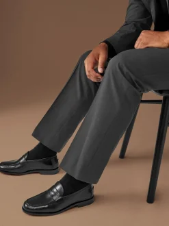 Zwart - Signature - Italiaanse penny-loafers van leer