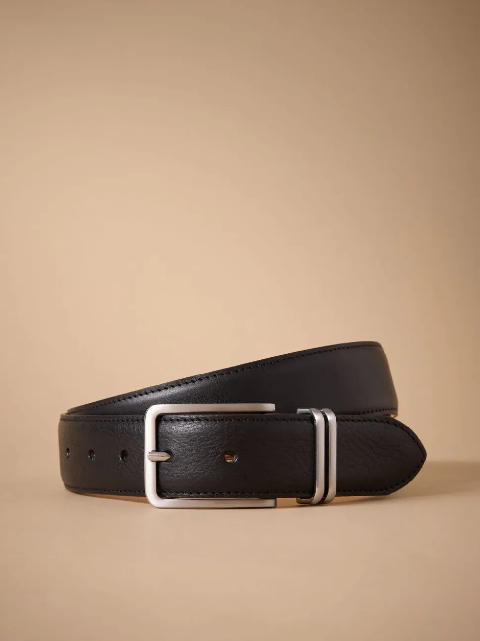 Zwart - Signature Leather Belt With Metal Keeperloop