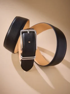 Zwart - Signature Leather Belt With Metal Keeperloop