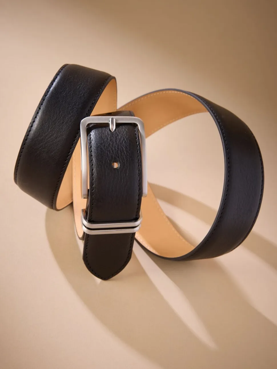 Zwart - Signature Leather Belt With Metal Keeperloop