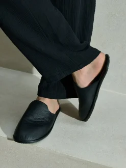 Zwart - Signature Leather Mule Slippers