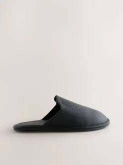 Zwart - Signature Leather Mule Slippers