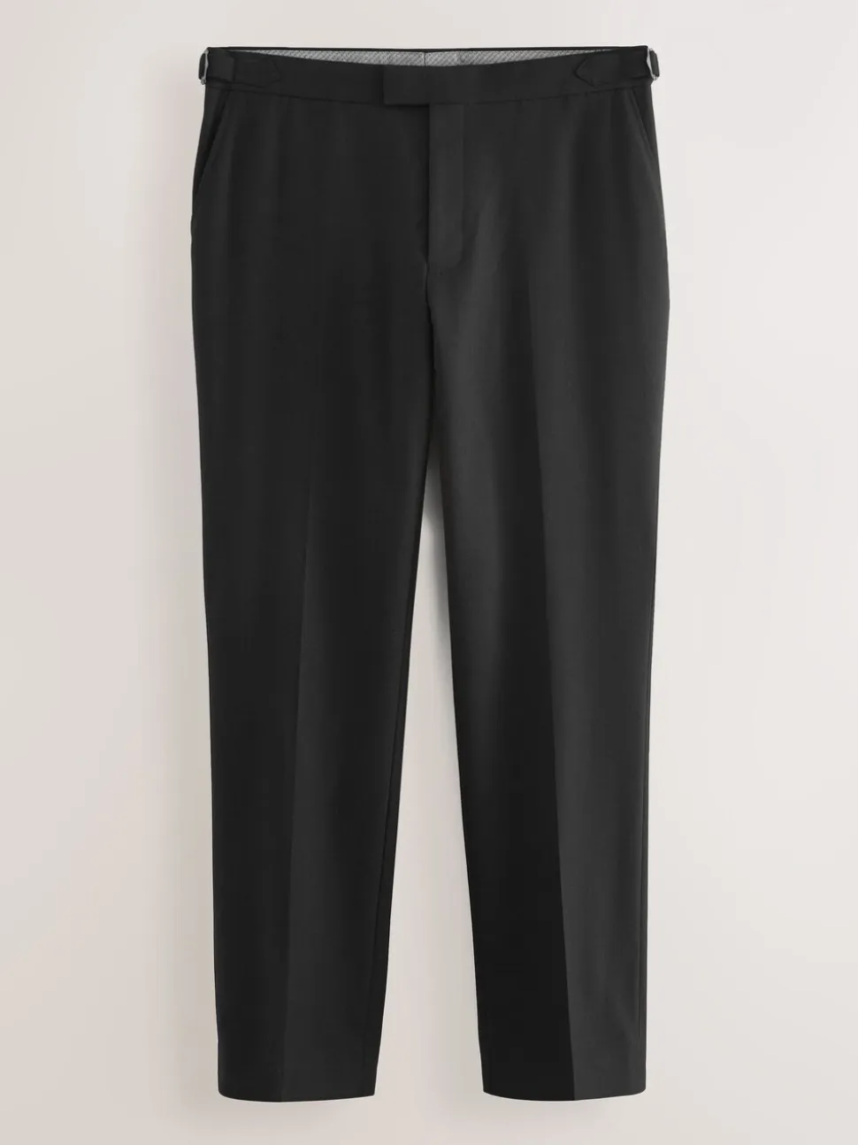 Zwart - Signature Smart Textured Italiaanse wollen broek met zijverstellers