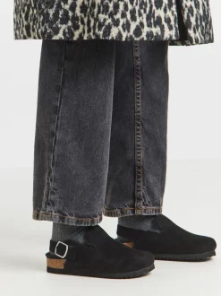 Zwart - Simply Be Fluffy Mules With Back Strap