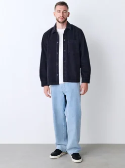 Zwart - Single pocket Corduroy Shacket Overshirt