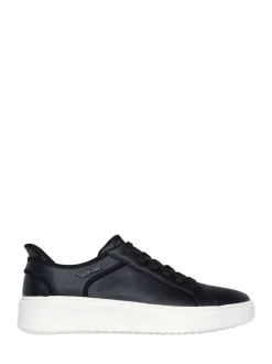 Zwart - Skechers Court Break instapsneakers met dubbele ventilatie
