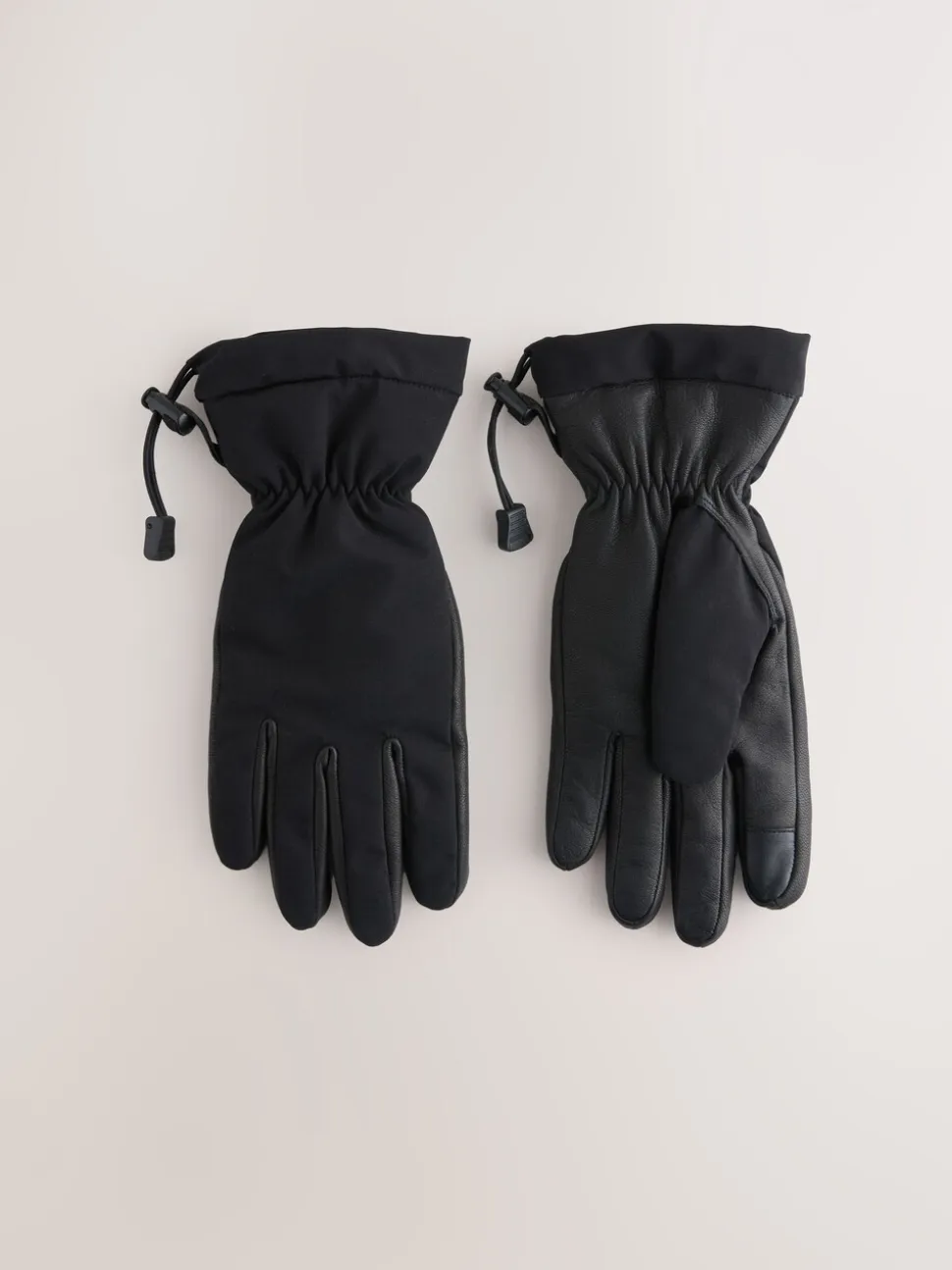 Zwart - Ski Gloves With Leather