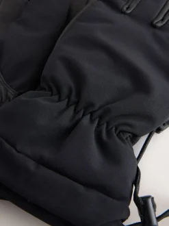 Zwart - Ski Gloves With Leather