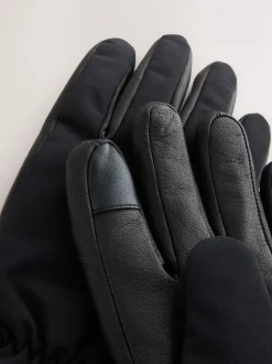 Zwart - Ski Gloves With Leather
