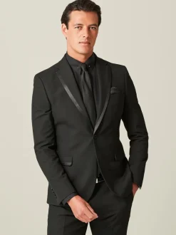 Zwart - Skinny-fit smoking: colbert