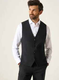 Zwart - Skopes Darwin gilet met single breasted en hoog wolgehalte