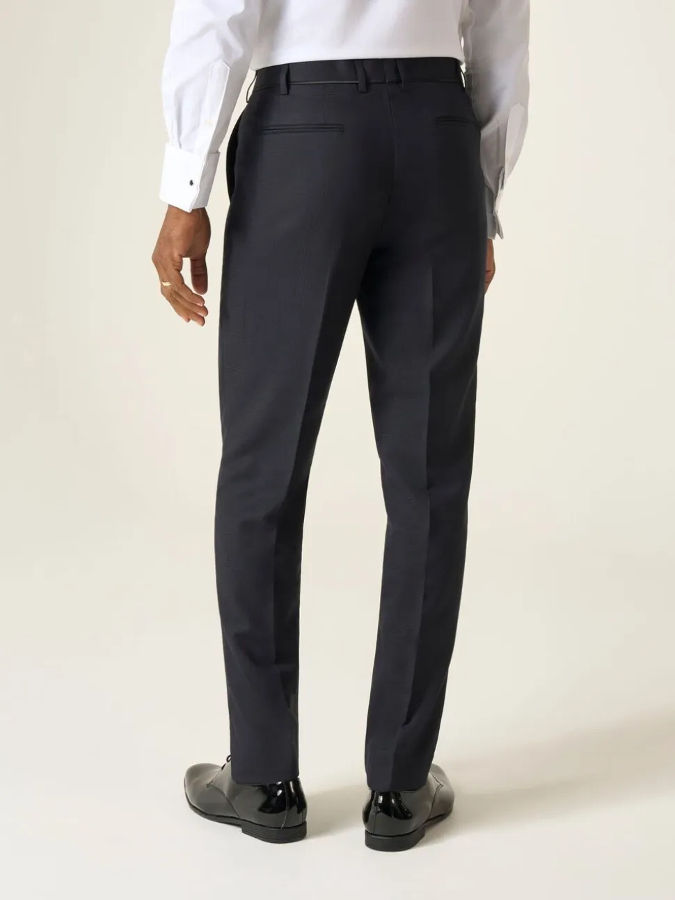 Zwart - Skopes getailleerd Newman-kostuum met ruit: pantalon