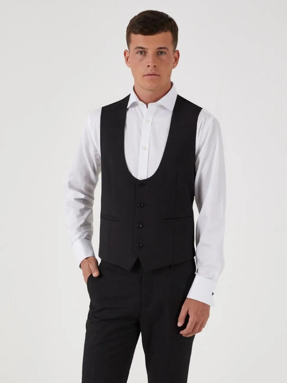 Zwart - Skopes Milan Scoop Slim fit gilet