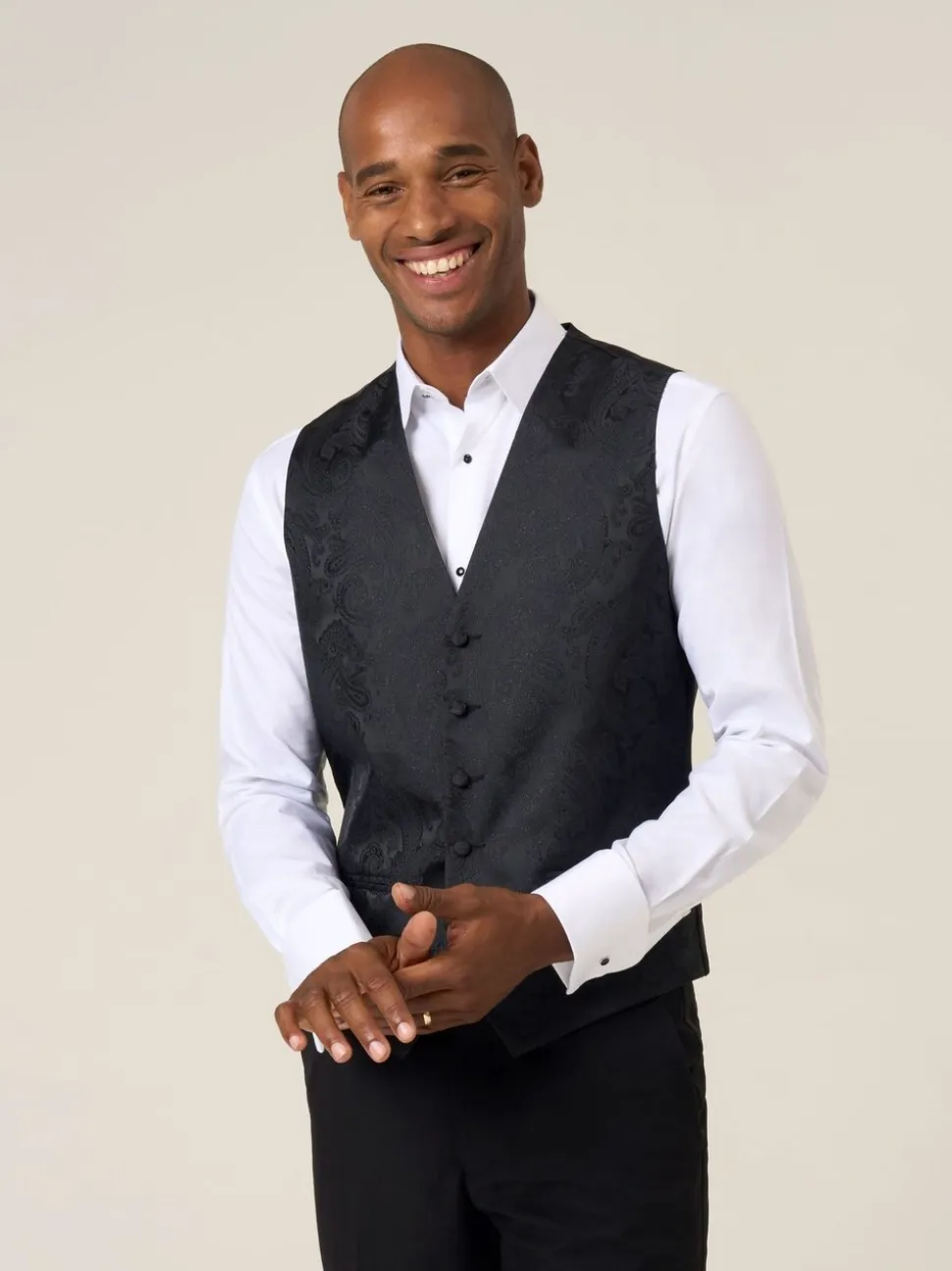 Zwart - Skopes Party Paisley Waistcoat