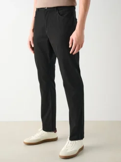 Zwart - Slim Fit - 5 Broek met zakken Soft Touch