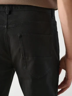 Zwart - Slim Fit - 5 Broek met zakken Soft Touch