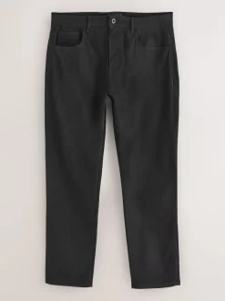 Zwart - Slim Fit - 5 Broek met zakken Soft Touch