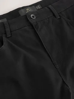 Zwart - Slim Fit - 5 Broek met zakken Soft Touch
