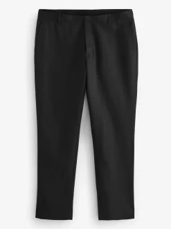 Zwart - Slim Fit - 2 Modieuze broeken zonder bandplooi