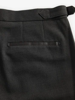 Zwart - Slim Fit - Adjustable Tuxedo Trousers With Wool