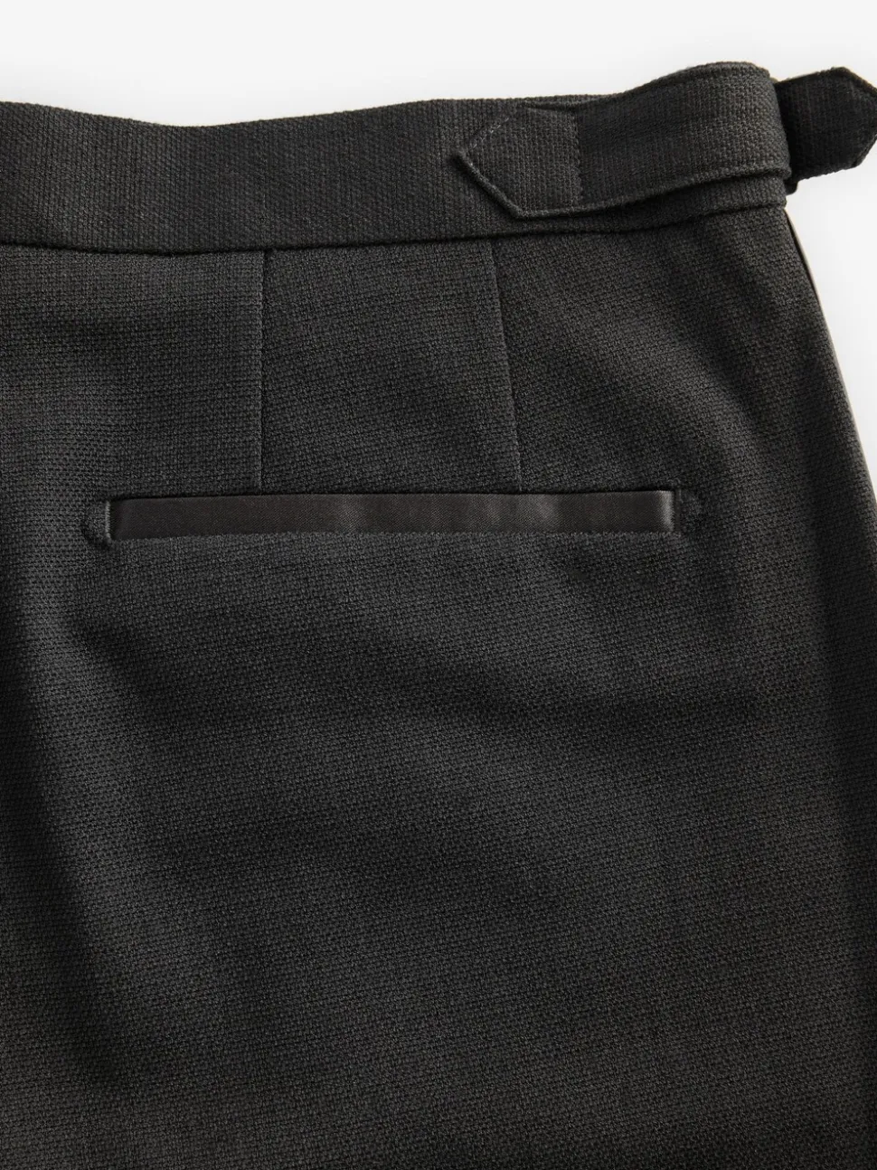 Zwart - Slim Fit - Adjustable Tuxedo Trousers With Wool