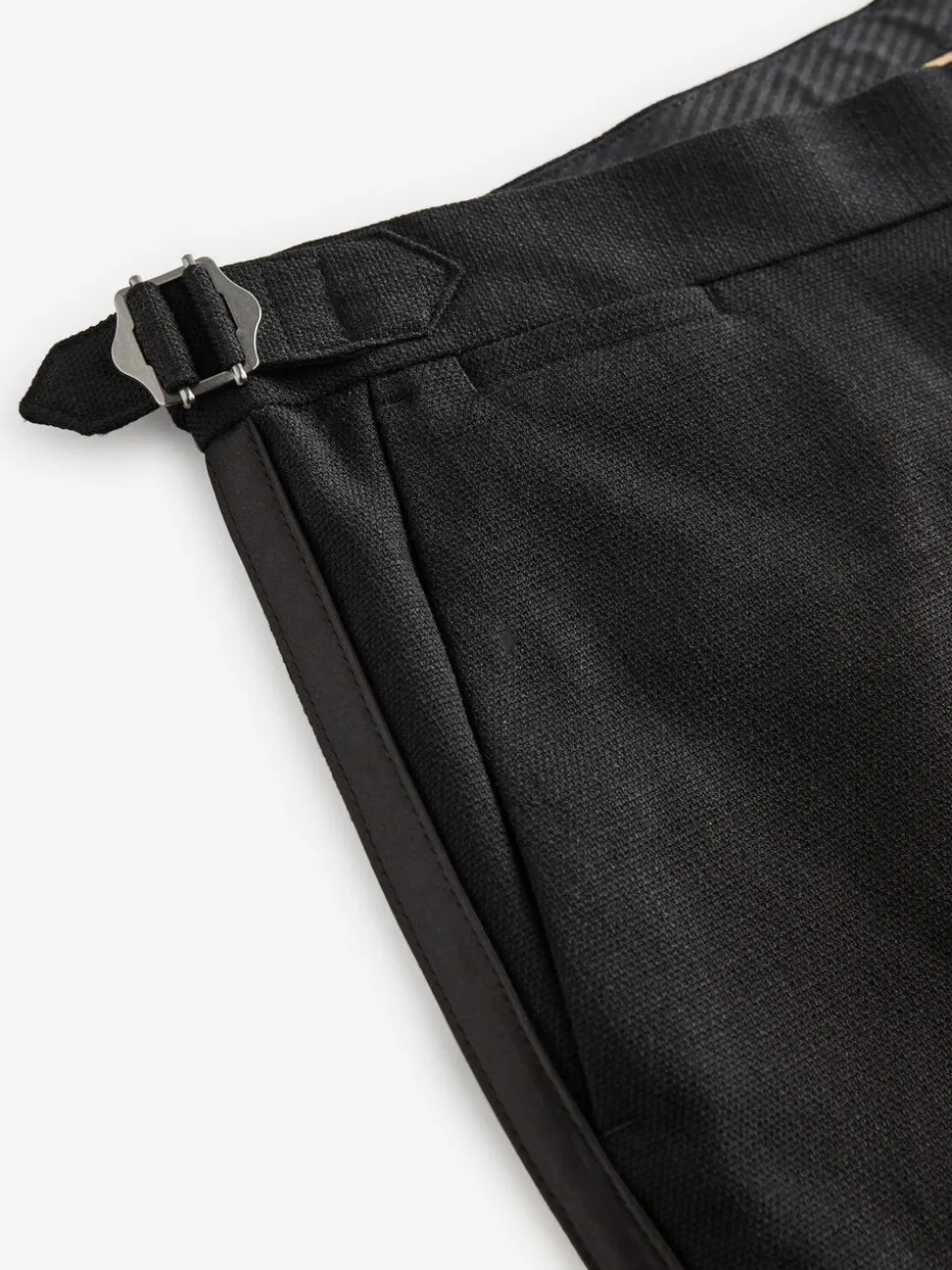 Zwart - Slim Fit - Adjustable Tuxedo Trousers With Wool
