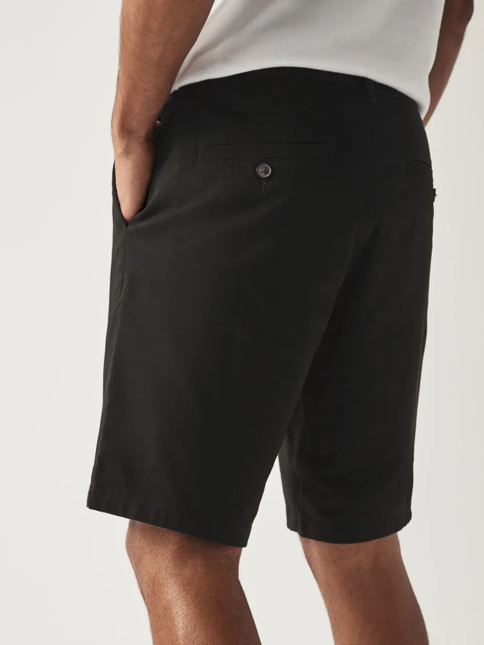 Zwart - Slim Fit - Chinoshort met stretch