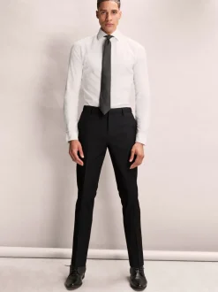 Zwart - Slim Fit - Elasticated Waist Motionflex Stretch Smart Trousers