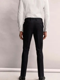 Zwart - Slim Fit - Elasticated Waist Motionflex Stretch Smart Trousers