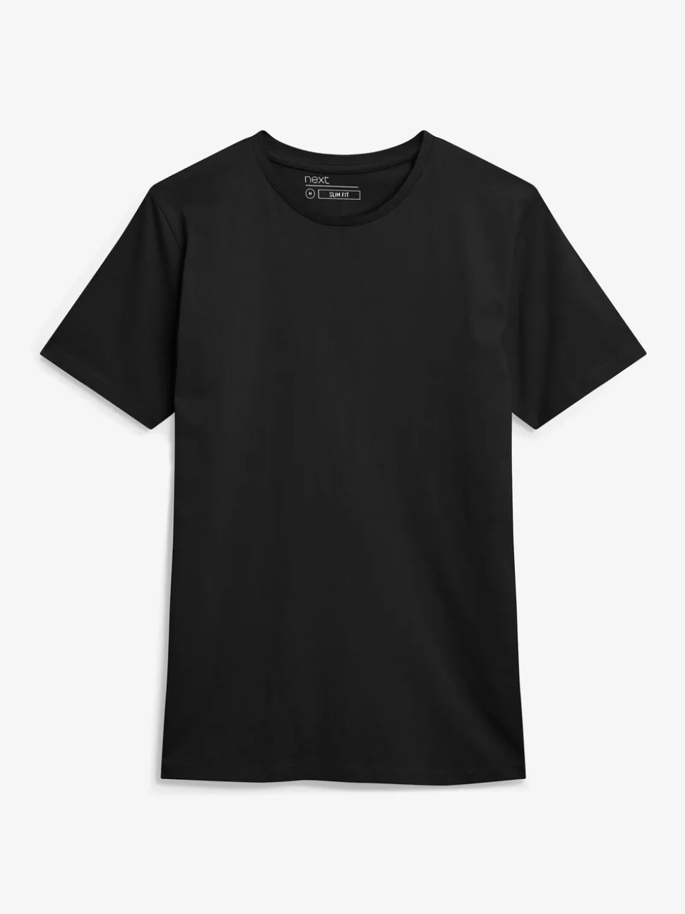 Zwart - Slim Fit - Essentieel katoenen T-shirt met ronde hals